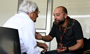 Formula One CEO Bernie Ecclestone discusses the future of the sport with Lotus owner Gérard Lopez.